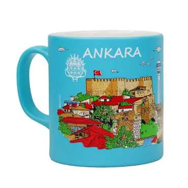 Ankara Themed Customised Serigraphy Printed Ceramic Mug 82x90 mm - 3