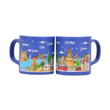 Antalya Region Themed Customised Serigraphy Printed Ceramic Mug 82x90 mm