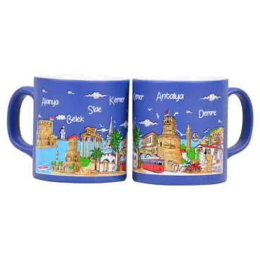 Antalya Region Themed Customised Serigraphy Printed Ceramic Mug 82x90 mm - 4