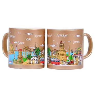 Antalya Region Themed Customised Serigraphy Printed Ceramic Mug 82x90 mm - 8