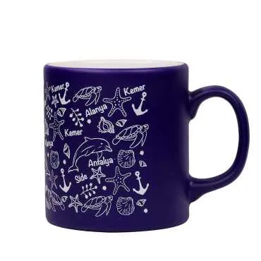 Wholesale Antalya Themed Ceramic Colorful Printed Mug Model E 82x90 mm - 2