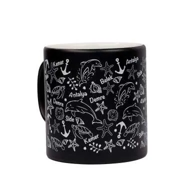 Wholesale Antalya Themed Ceramic Colorful Printed Mug Model E 82x90 mm - 4