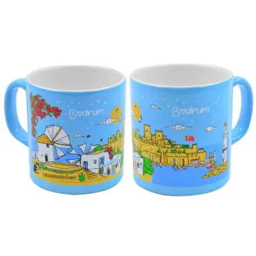 Bodrum Themed Customised Serigraphy Printed Ceramic Mug 82x90 mm