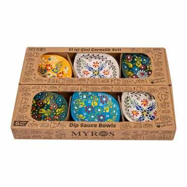 Lace Design Set of Six Leaf Shaped Snack Bowls in Gift Box - Standart - 2