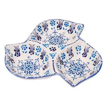 Mavi-Beyaz Üçlü Yaprak Çerezlik 22,5 Cm - Standart - 2