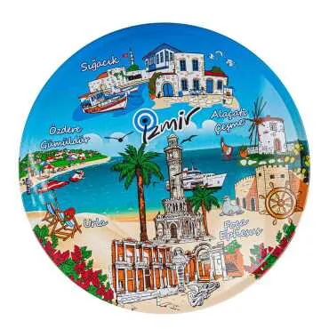 Izmir Themed Metal Trivet - Standart