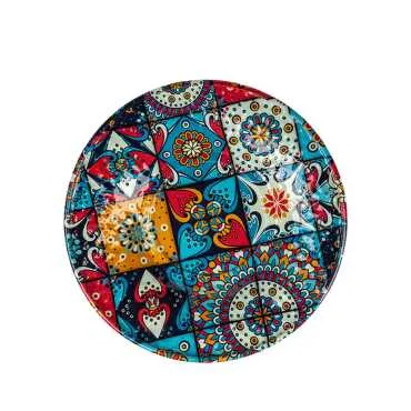 Mandala Temalı Metal Çay Tabağı - 5