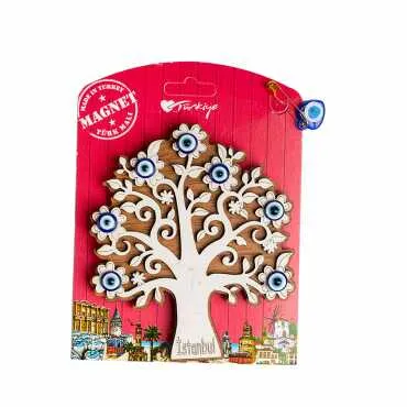 Istanbul Themed Myros Carded Wooden Refrigerator Magnet
