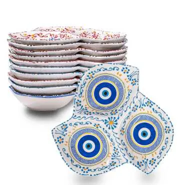 Özel Kabartma Nazar Üçlü Yaprak Çerezlik Büyük 22 Cm - 2