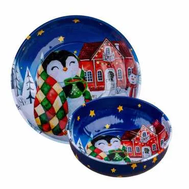 Wholesale Christmas Themed Metal Bowl 95 mm - 7
