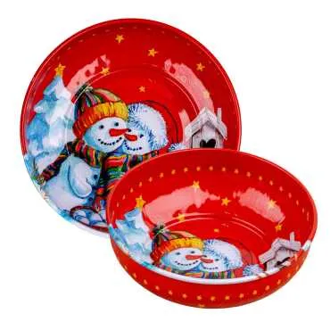 Wholesale Christmas Themed Metal Bowl 95 mm - 10