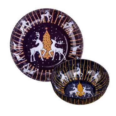 Christmas Themed Metal Bowl 115 mm - 3