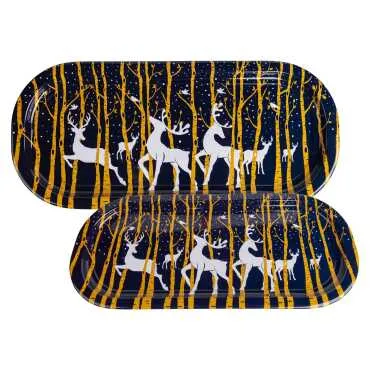 Christmas Themed Oval Tray 35x16 cm - 6