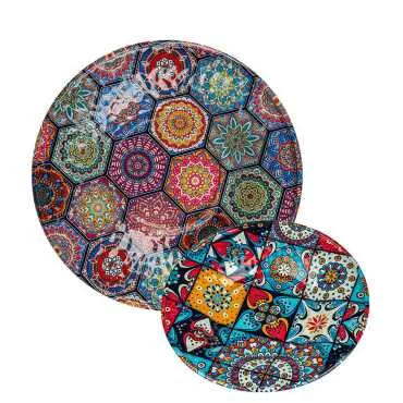 Mandala Temalı Metal Çay Tabağı - 2