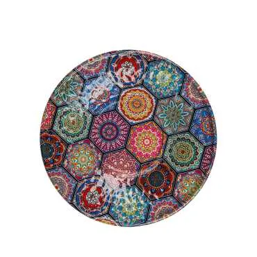 Mandala Temalı Metal Çay Tabağı - 3