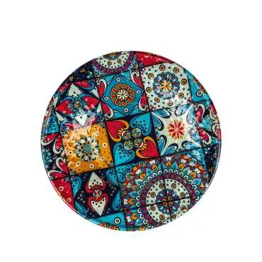 Mandala Temalı Metal Çay Tabağı - 4