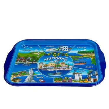 Toptan Marmaris  Temalı Tepsi Çift Yön Baskılı 23*30 CM - 6