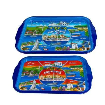Toptan Marmaris  Temalı Tepsi Çift Yön Baskılı 23*30 CM - 3