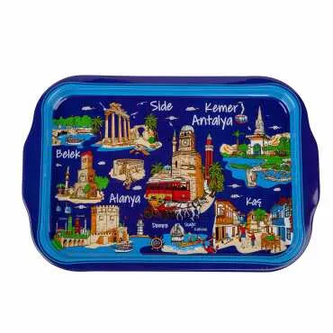 Wholesale Antalya Region Themed Tray Double Sided Printed 23x30 CM