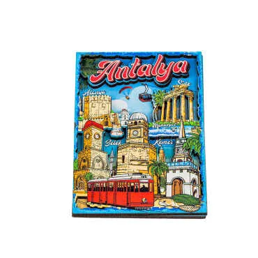 Toptan Antalya Temalı 3D Resimli Ahşap Magnet - 7