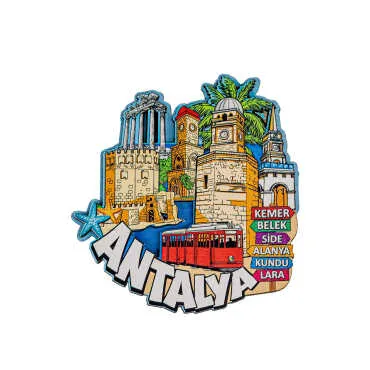 Toptan Antalya Bölgesi Temalı 3D Resimli Ahşap Magnet - 9