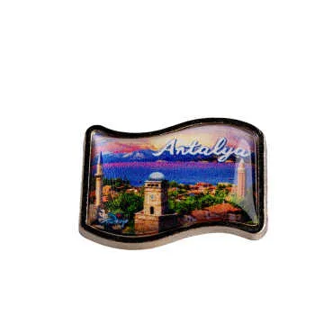 Antalya Themed Myros Metal Flag Pin 25x20 mm