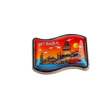 İstanbul Themed Myros Metal Flag Pin 25x20 mm