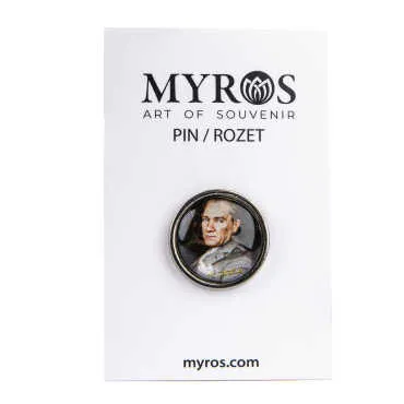 Atatürk Themed Myros Metal Round Badge 18 mm