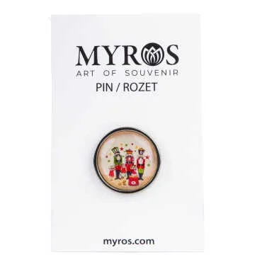 Christmas Themed Myros Metal Round Badge 18 mm