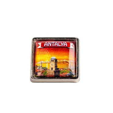 Antalya Themed Myros Metal Square Badge 18x18 mm