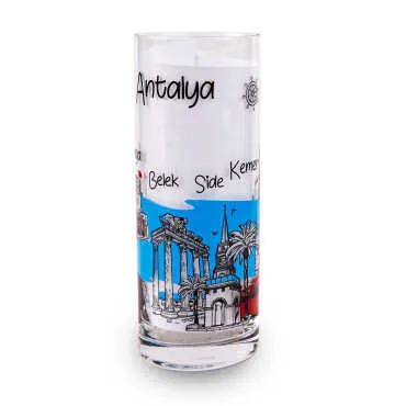 Antalya Themed Myros Printed Rakı Glass
