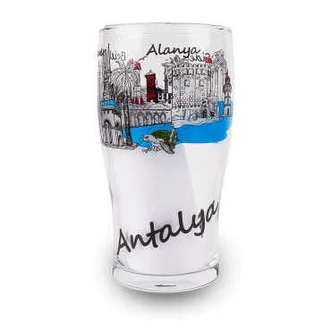 Antalya Region Themed Glass Beer Mug