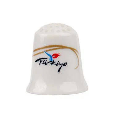 Turkey Themed Ceramic Thimble