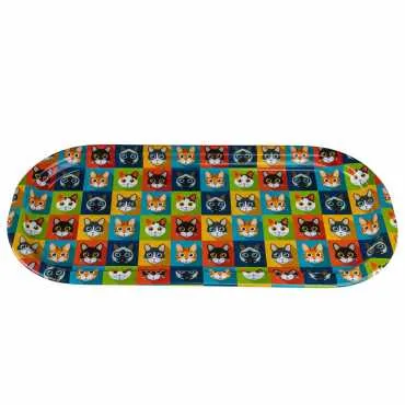 Cat Themed Oval Tray 35x16 cm - Standart - 2