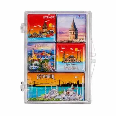 İstanbul Temalı Myros Kutulu Magnet Seti Sekizli