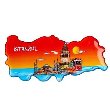 İstanbul Temalı Myros Türkiye Harita Magnet
