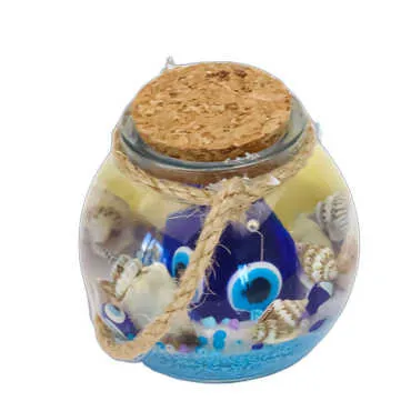 İstanbul Themed Cork Lid Glass Jar Small Gel Candle 6x6 cm - Standart - 2