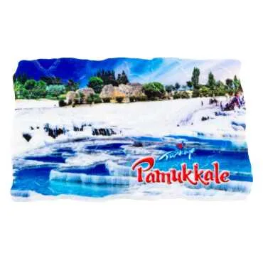 Pamukkale Themed UV Printed Mosaic Refrigerator Magnet 80x50 mm - Standart - 2