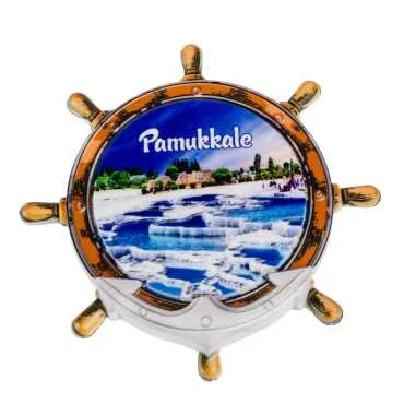 Pamukkale Temalı Uv Baskılı Dümen Şekilli Magnet 82x82 mm - Standart - 2