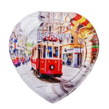İstanbul Temalı Myros Kalp Cam Küllük - 12