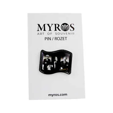 Atatürk Themed Myros Metal Flag Pin 25x20 mm - 3