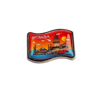İstanbul Themed Myros Metal Flag Pin 25x20 mm - 3