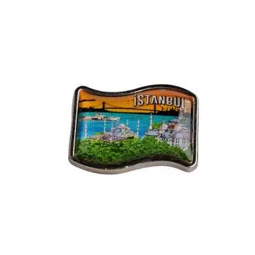 İstanbul Themed Myros Metal Flag Pin 25x20 mm - 5