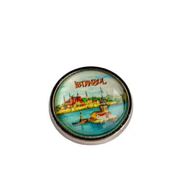 İstanbul Themed Myros Metal Round Badge 18 mm - 3