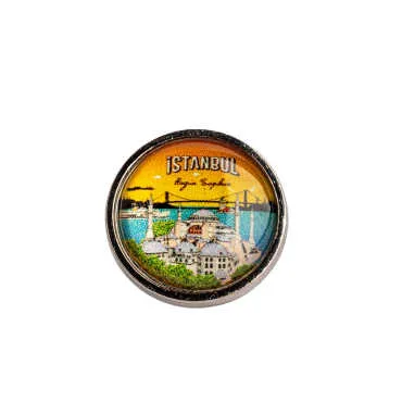 İstanbul Themed Myros Metal Round Badge 18 mm - 5