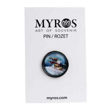 Christmas Themed Myros Metal Round Badge 18 mm - 4