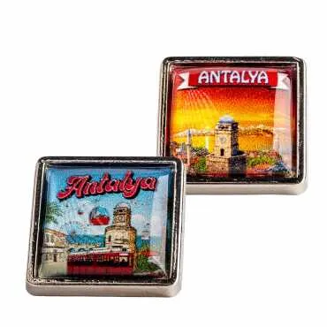 Antalya Themed Myros Metal Square Badge 18x18 mm - 2