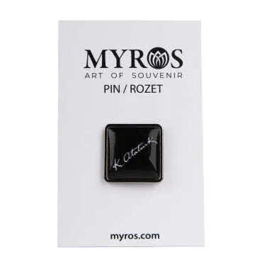 Atatürk Themed Myros Metal Square Badge 18x18 mm - 5
