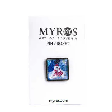 Christmas Themed Myros Metal Square Badge 18x18 mm - 5