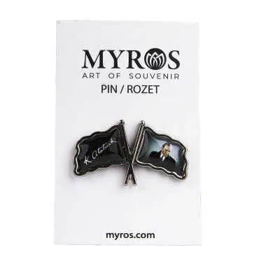 Christmas Themed Myros Double Flag Pin 35x20 mm - 4